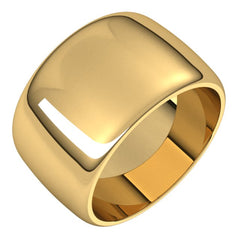 14K Yellow Gold 12 mm Half Round Band Size 7.5