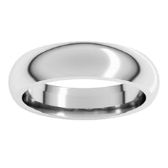Platinum 5 mm Comfort-Fit Half Round Band Size 8.5