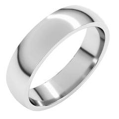 14K White Gold 5 mm Lightweight Comfort-Fit Half Round Band Size 7