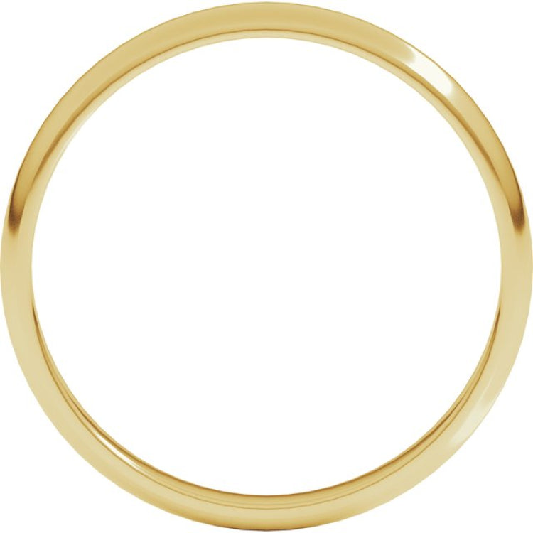 10K Yellow Gold 2.5 mm Lightweight Half Round Band Size 7.5