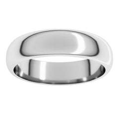 10K White Gold 5 mm Half Round Band Size 8