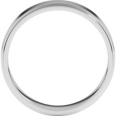 10K White Gold 5 mm Stepped-Edge Flat Band Size 10