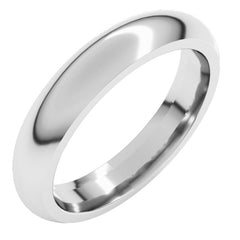 10K White Gold 4 mm Comfort-Fit Half Round Band Size 7.5