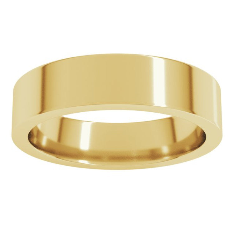14K Yellow Gold 5 mm Comfort-Fit Flat Band Size 5.5