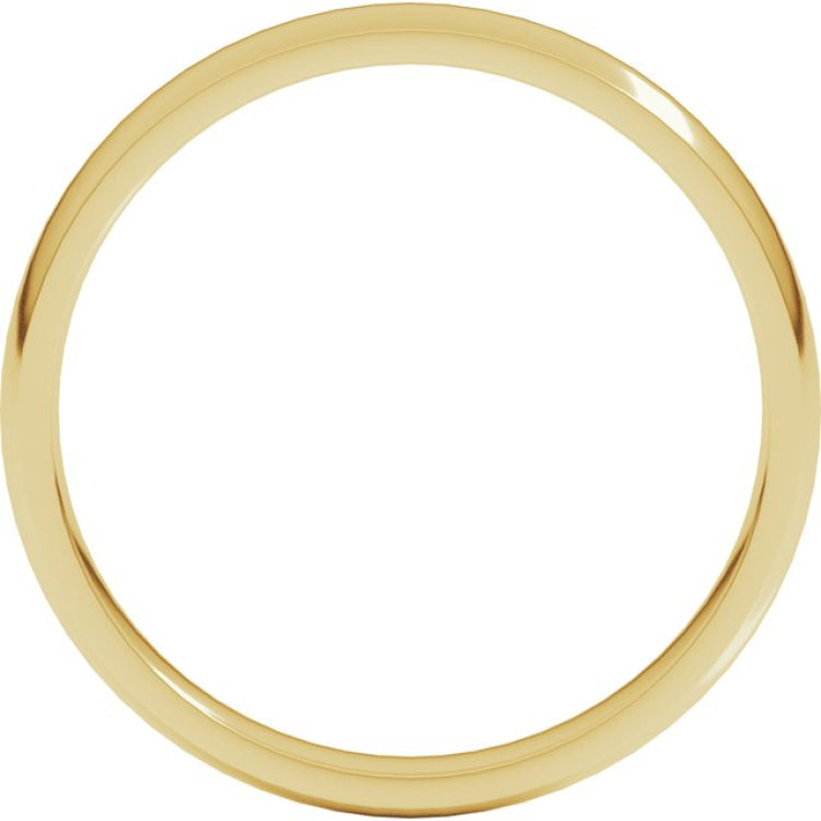 18K Yellow Gold 3 mm Lightweight Comfort-Fit Half Round Band Size 8.5