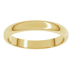 14K Yellow Gold 3 mm Half Round Band Size 6