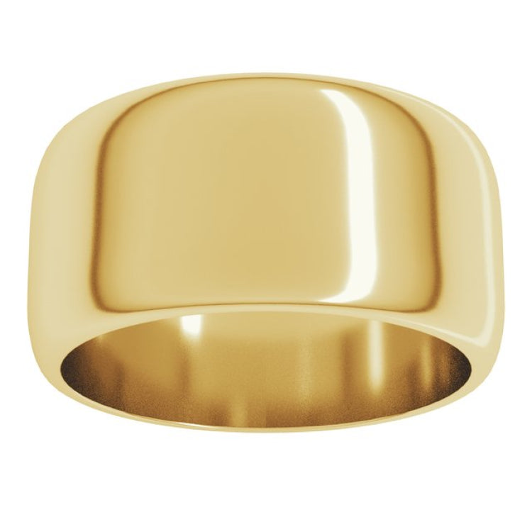 10K Yellow Gold 10 mm Half Round Band Size 9