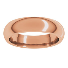 14K Rose Gold 5 mm Comfort-Fit Half Round Band Size 9.5