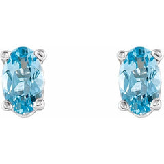 14K White Gold Natural Aquamarine Earrings