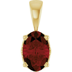 14K Yellow Gold Natural Mozambique Garnet Pendant