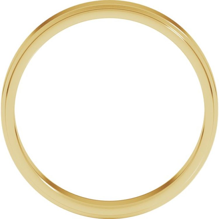 14K Yellow Gold 4 mm Stepped-Edge Flat Band Size 8.5