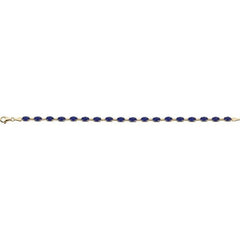 14K Yellow Gold Lab-Grown Blue Sapphire 7 1/4" Bracelet
