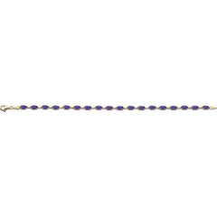 14K Yellow Gold Natural Amethyst 7 1/4" Bracelet