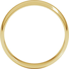 14K Yellow Gold 5 mm Lightweight Half Round Band Size 9