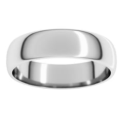 14K White Gold 5 mm Lightweight Half Round Band Size 7