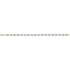 14K Yellow Gold Natural Sky Blue Topaz 7 1/4" Bracelet
