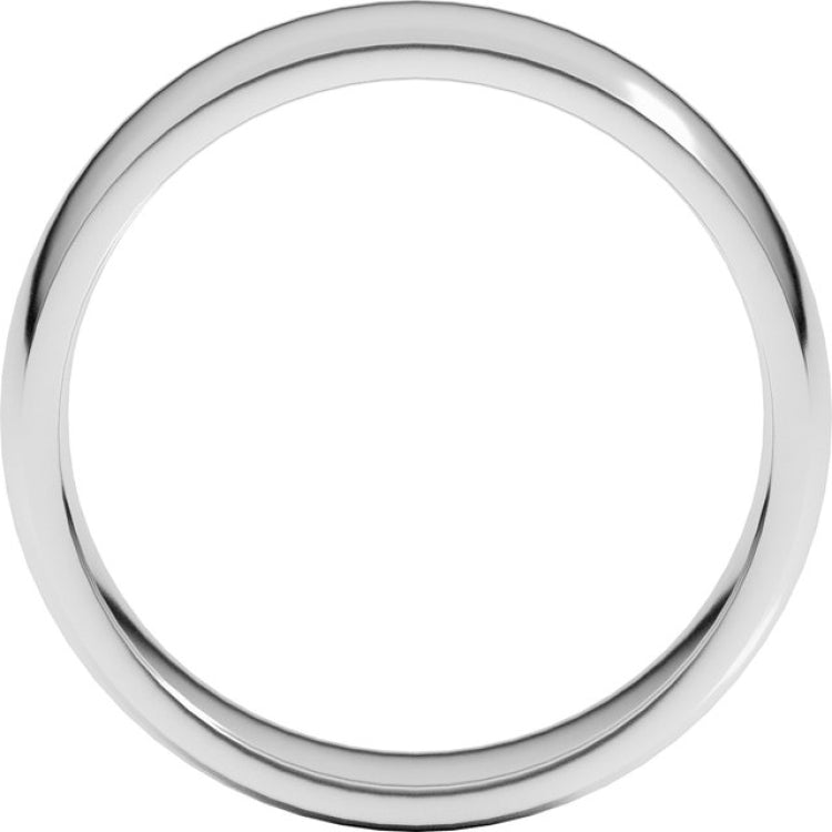 14K White Gold 6 mm Lightweight Comfort-Fit Half Round Band Size 12.5