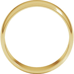 10K Yellow Gold 7 mm Lightweight Half Round Band Size 9