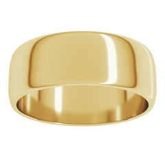 10K Yellow Gold 7 mm Lightweight Half Round Band Size 9