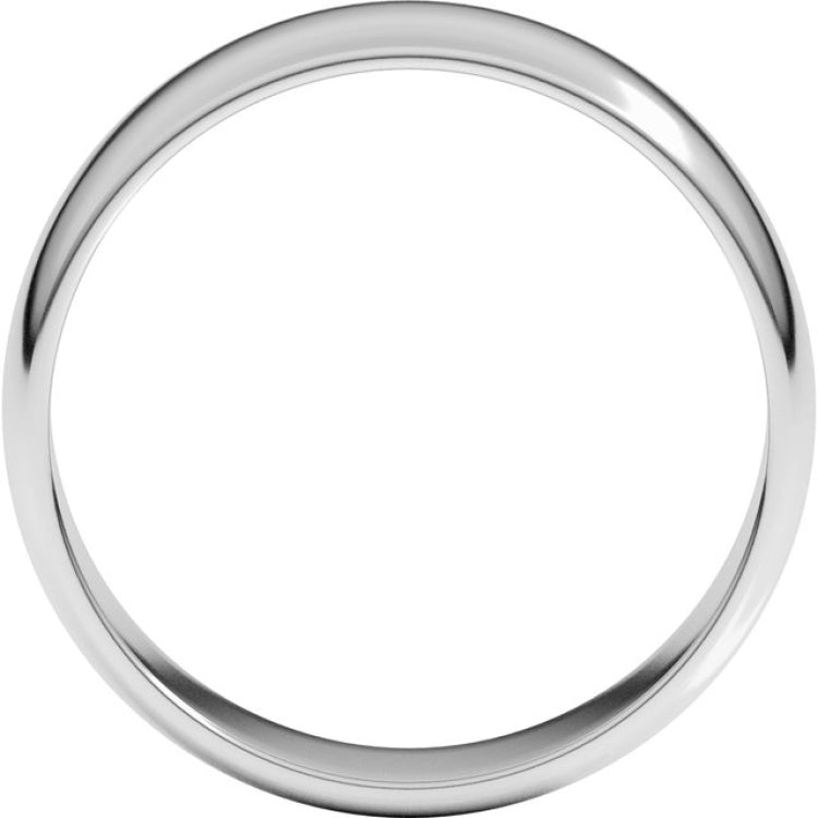 10K White Gold 6 mm Lightweight Half Round Band Size 7