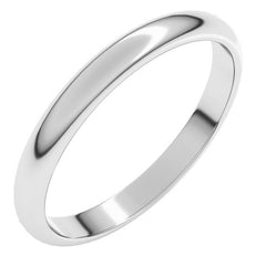 Platinum 2.5 mm Half Round Band Size 4