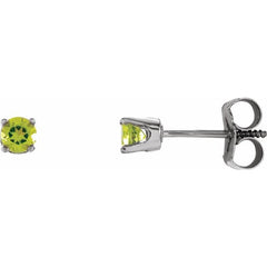 14K White Gold Natural Peridot Youth Earrings