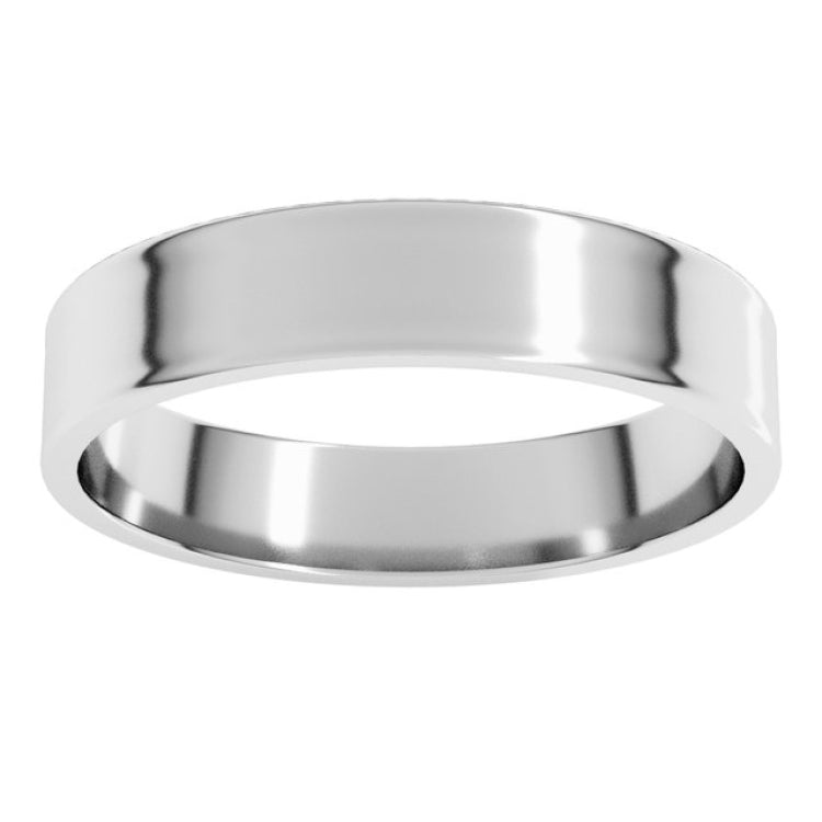 14K White Gold 4 mm Ultra-Lightweight Flat Band Size 6.5