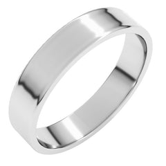 14K White Gold 4 mm Ultra-Lightweight Flat Band Size 7
