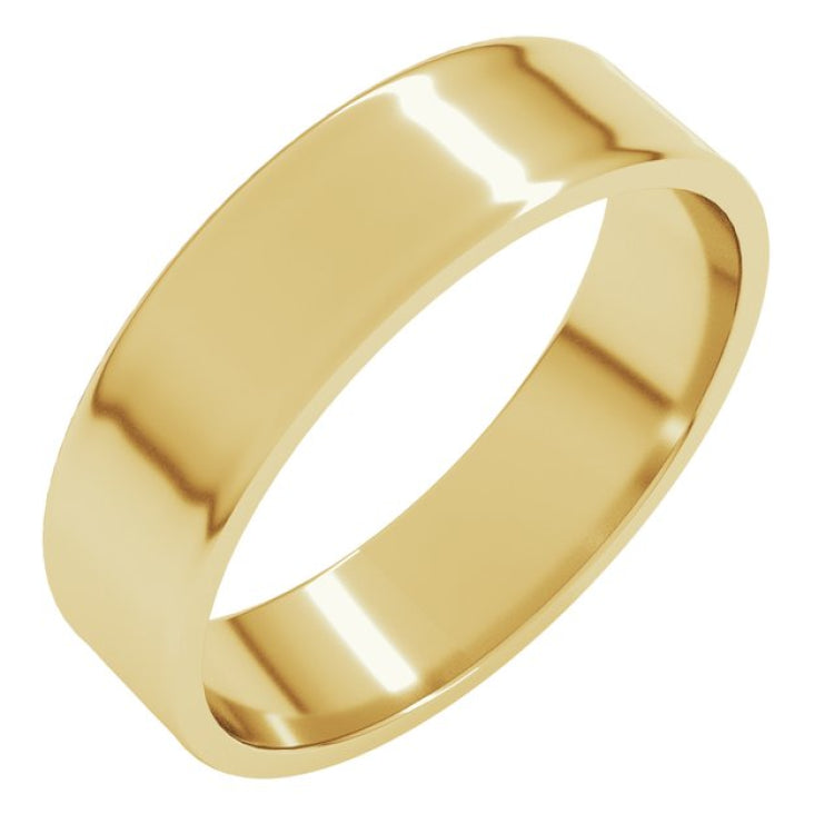14K Yellow Gold 5 mm Ultra-Lightweight Flat Band Size 9