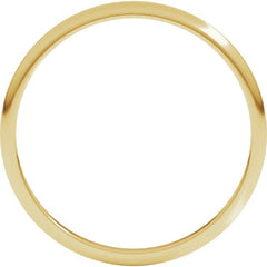 14K Yellow Gold 1.5 mm Lightweight Half Round Band Size 8.5