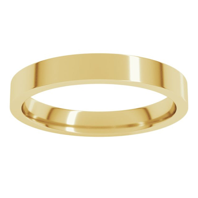 14K Yellow Gold 3 mm Lightweight Comfort-Fit Flat Band Size 10