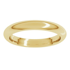 18K Yellow Gold 3 mm Comfort-Fit Half Round Band Size 5