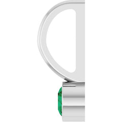 Sterling Silver Natural Emerald Charm/Pendant