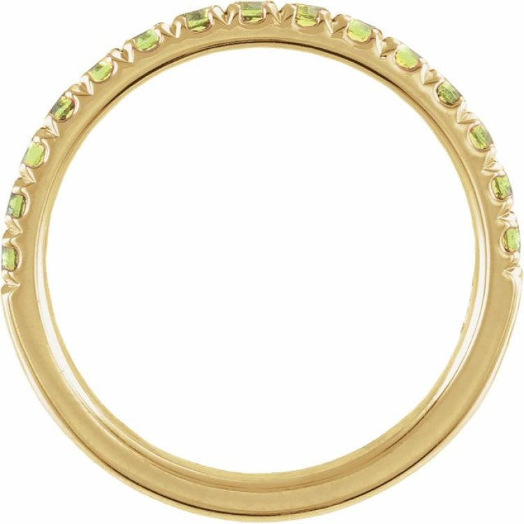 14K Yellow Gold Natural Peridot Stackable Ring