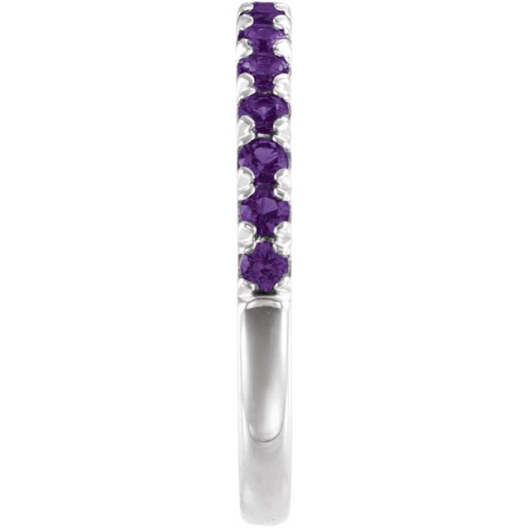 Sterling Silver Natural Amethyst Stackable Ring