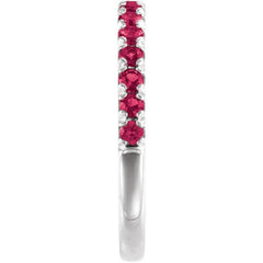 Sterling Silver Lab-Grown Ruby Stackable Ring