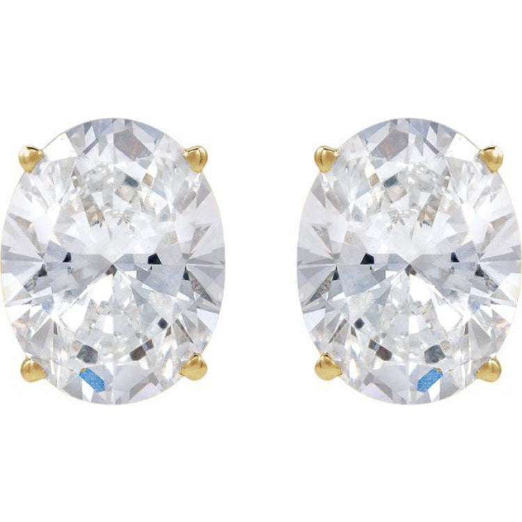 14K Yellow Gold 2 CTW Lab-Grown Diamond Earrings