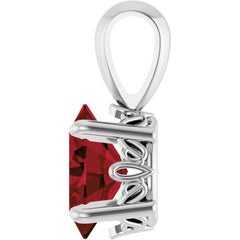 Sterling Silver Natural Mozambique Garnet Pendant
