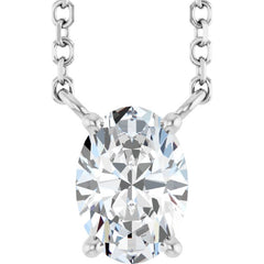 14K White Gold 3/4 CT Lab-Grown Diamond 18" Necklace
