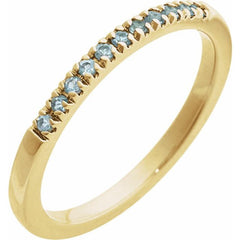 14K Yellow Gold Vermeil Natural Aquamarine Stackable Ring