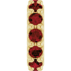 18K Yellow Gold-Plated Sterling Silver Natural Mozambique Garnet Spacer Charm/Pendant