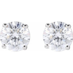 Sterling Silver 4 CTW Lab-Grown White Diamond Earrings