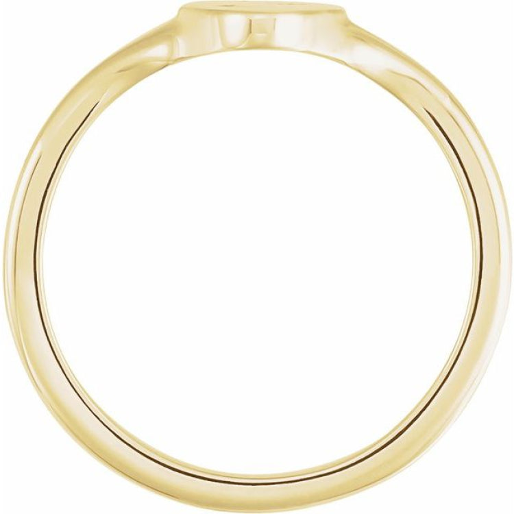 14K Yellow Gold Moon & Star Signet Ring