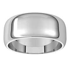 Palladium 8 mm Half Round Band Size 9.5