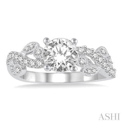 1/4 Ctw Diamond Semi-Mount Engagement Ring in 14K White Gold