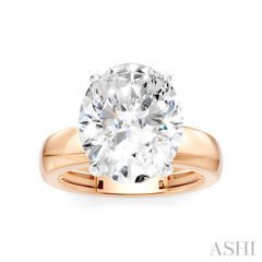 1/8 Ctw Oval Shape Round Cut Diamond Semi-Mount Engagement Ring in 14K Rose and White Gold