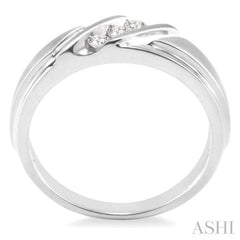 1/8 Ctw Round Cut Diamond Men's Band in 14K White Gold