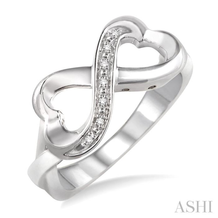 1/50 Ctw Round Cut Diamond Infinity Ring in Sterling Silver