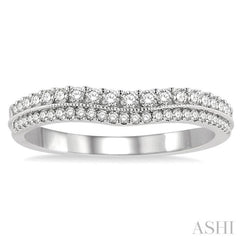 1/3 Ctw Twin Row Round Cut Diamond Wedding Band in 14K White Gold