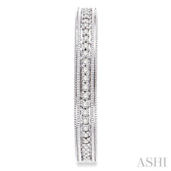 1/4 Ctw Round Cut Diamond Hoop Earrings in Sterling Silver